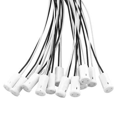 Image of OMIGA 25 Pieces G4 Bulb Holder Ceramic Lamp Socket Wire Connector with 10 cm High Temperature Resistant for Halogen Incandescent LED