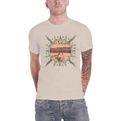 Image of Plastic Head Alice in Chains &#039;Vintage Dirt Sun&#039; (Natural) T Shirt (as8, Alpha, xx_l, Regular, Regular)