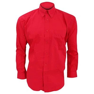 Image of Kustom Kit Mens Long Sleeve Corporate Oxford Shirt (19.5inch) (Red)