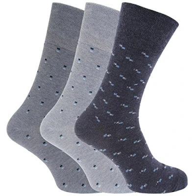 Image of By Sock Shop 6 Pairs Mens Gentle Grip Suit Socks Size 11 uk, 39 45 EUR RJ19H3 Blue