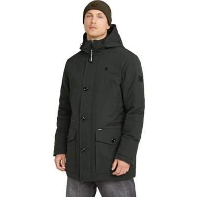 Image of G STAR RAW Men&#039;s Vodan Padded Hooded Parka, Grey (Asfalt D26402 D908 995), L