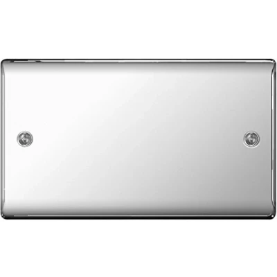 Image of BG Electrical NPC95 Nexus Metal Polished Chrome 2 Gang Blank Plate by