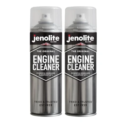 Image of JENOLITE Engine Cleaner Aerosol &amp; Degreaser Spray 2x500ml Dissolves Grease, Oil, Dust Dirt Without Leaving Residue Non Conductive Corrosive