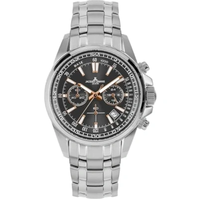 Image of Jacques Lemans Men&#039;s Chronograph Sunburst Dial Watch 1 2117, Grey / silver with metal band, Bracelet