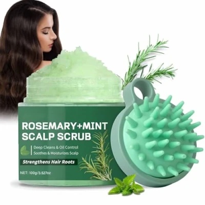 Image of Rosemary Scalp Scrub with Mint Oil,Hair for the Scalp,Nourishing Exfoliator,with Massager,Refreshing Dandruff/Build Up,Gentle Exfoliating Treatmen All Hair