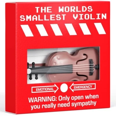 Image of BestaFiesta Joke Gift For Him The Worlds Smallest Violin Funny Birthday Gifts Present Christmas Secret Santa Dad Husband Wife Boyfriend Girlfriend