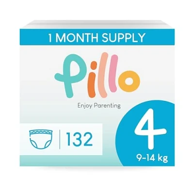 Image of Pillo Nappy Pants Size 4 Pack of 132 Pants, 6 Packs 22 Nappies Maxi (9 14 kg / 20 31 lbs) Baby Pull Ups Training