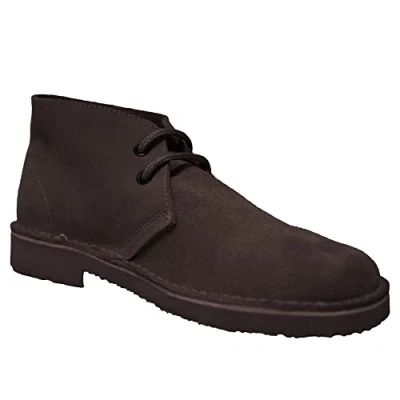Image of Roamers Fashion Desert Boots Dark Brown Real Suede, Mens UK 6 / EU 40