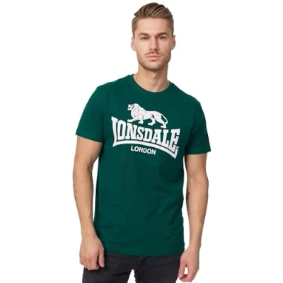 Image of Lonsdale Men&#039;s Logo T Shirt, Bottle Green, XL