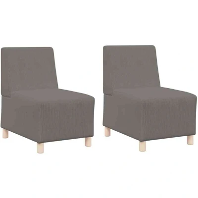 Image of vidaXL Sofa Chair 2 pcs Light grey 55 x 74 82 cm Corduroy fabric