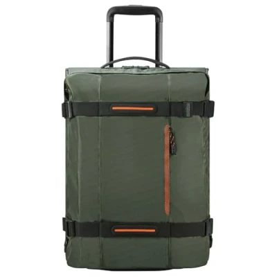 Image of American Tourister Urban Track Travel Bag/Backpack with 2 Wheels, S, 55 cm, 45.5 L, Green (Dark Khaki), Reisetasche/Rucksack S (55 cm L), Bags