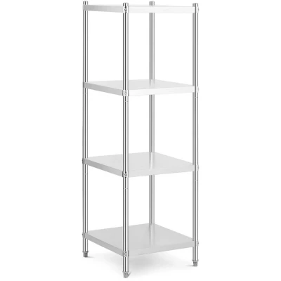 Image of Royal Catering RCER 6060 Metal Shelving Unit 60 x 180 cm (LxWxH) 200 kg Stainless Steel Shelves (4 Shelves, 50 Per Shelf, Shelf Dimensions 600 mm)