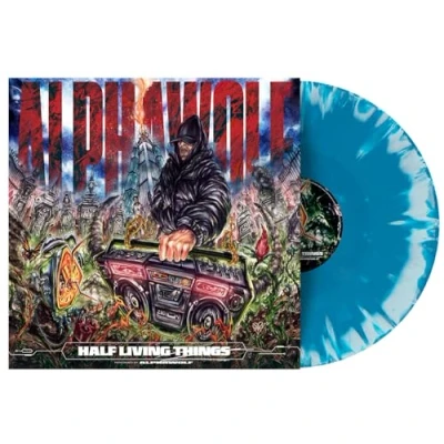 Image of Alpha Wolf Half Living Things Light Blue &amp; Dark Corona vinyl Sealed 2024 UK LP 7207 1