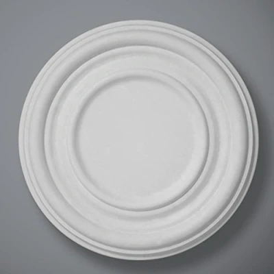 Image of Plaster Ceiling Rose Plain Small Ovala 450mm/ 18&quot; Handcrafted in Yorkshire CP55