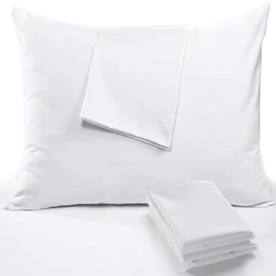 Image of RICHAIR Pillow Protectors 50 x 70 cm Set of 2 Waterproof Cases with Zip Closure Breathable and Anti Bed Bug &amp; Dust Mite White Polyester Protector