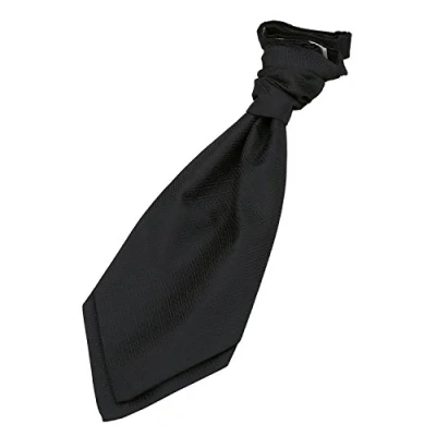 Image of DQT Boys Greek Key Patterned Wedding Cravat Black