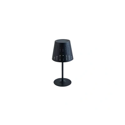 Image of Lindby LED table lamp Hilario, black, iron, rechargeable battery