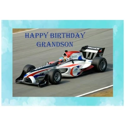 Image of Beebooh Racing car Grandson birthday card