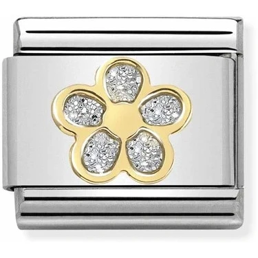 Image of Nomination Flower Glitter Charm