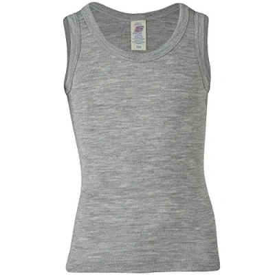Image of Engel Children&#039;s Organic Sleeveless Thermal Vest in Merino Wool/Silk (14 16 Years (Ladies 4) EU 176, Grey Melange)