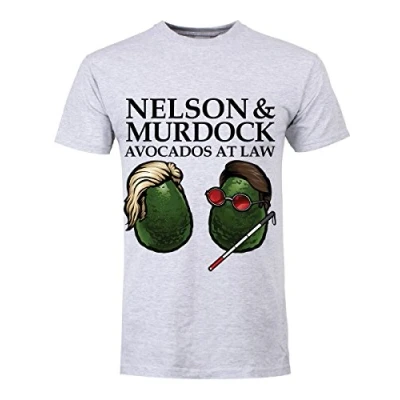Image of Grindstore Men&#039;s Nelson &amp; Murdock Avocados at Law T Shirt Grey