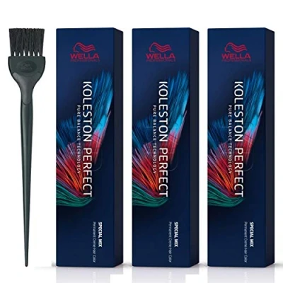 Image of Wella Koleston Perfect Me+ Special Mix 0/33 Pack of 3 Intense Gold 60ml and Color Brush