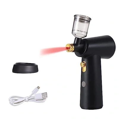 Image of Cordless Spray Tan Machine, Portable Tanning Machine with Brushless Motor, Rechargeable Sunless HVLP Airbrush for Beach Tan, Self Home (Black)