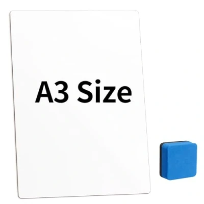 Image of 1 PCS Small White Boards 15.5X11.8 Inch Double Sided Dry Erase Lapboard 4.75mm Thick Mini Kid Whiteboard with Erasers for Kids, Students, Teacher, Classroom, Home, Office CP05A301