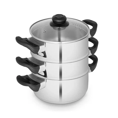 Image of 18cm 3 Tier Steamer Stainless Steel