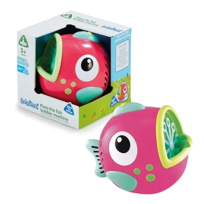 Image of ELC Flora the Fish Bubble Machine Indoor &amp; Outdoor Blower Toys Kids Garden Bath Bubbles Liquid Mix Early Learning Centre for