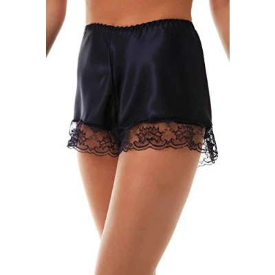 Image of undercover lingerie Luxury Satin French Knickers Navy XXOS