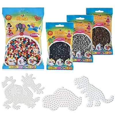 Image of Hama S243 Assortment of Girly Iron On Beads, Plastic, Multicoloured, Midi Size 5 mm