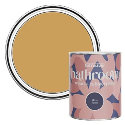 Image of Rust Oleum Yellow Moisture Resistant Bathroom Wood and Cabinet Paint in Gloss Finish Dijon 750ml