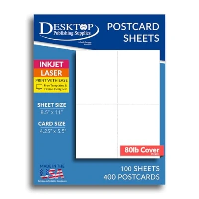 Image of Blank Postcards, 80 lb white 400 cards