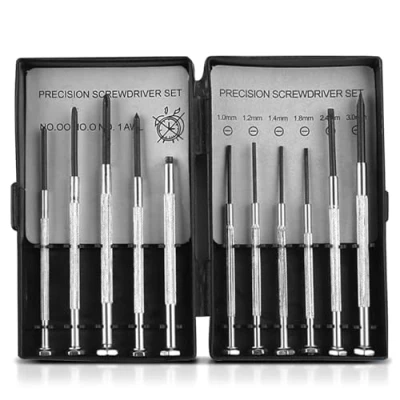 Image of Precision Screwdriver Set, 11 Pieces, Micro Screwdrivers with Storage Box for Repairing Watches, Toys, Doorbells, Computers, Laptops