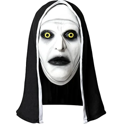 Image of Funidelia The Nun Valak Mask OFFICIAL for men and women Horror Movies, Accessories adults, fancy dress costumes &amp; props Halloween, carnival parties White