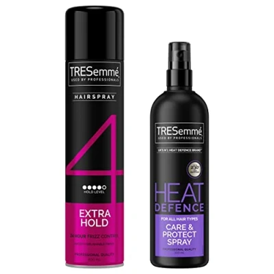 Image of TRESemme Heat Defence Spray &amp; Extra Hold Hair Styling Regime Bundle 2 Piece
