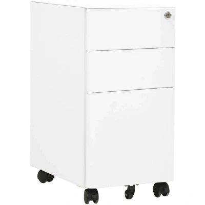 Image of vidaXL Mobile File Cabinet White 30x45x59 cm Steel