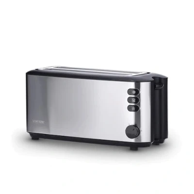 Image of Severin 2509 Automatic 4 Slice Long Slot Toaster, 1400 W, Stainless Steel Black chambers power, Silver