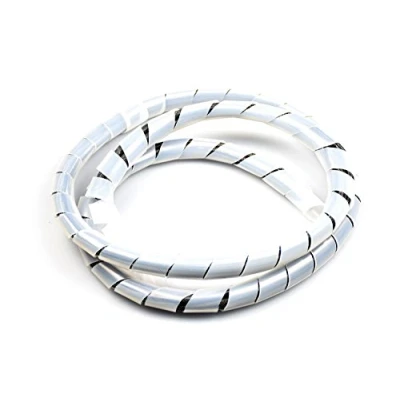 Image of Spiral Binding/Band Clear White Cable Tidy Wrap Large (1meter/3.3ft) (Natural, 22mm (19 115mm))