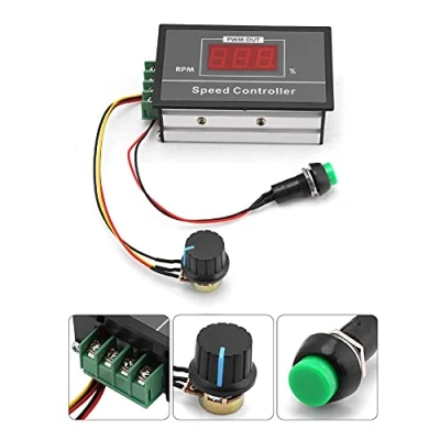 Image of Speed Controller, DC 6 60V 12V 24V 36V 48V 30A PWM Motor Stepless with Momentary Start/Stop Switch/Speed Control Potentiometer