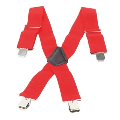Image of BIKE IT Heavy Duty Motorcycle Rider Braces Elasticated Motorbike Trouser (Red)