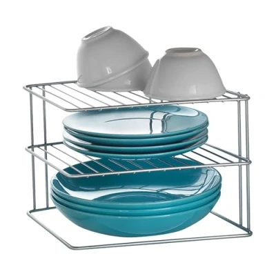Image of Metaltex Corner shelf insert 25x25x195cm, Silver, 25 x 19 cm