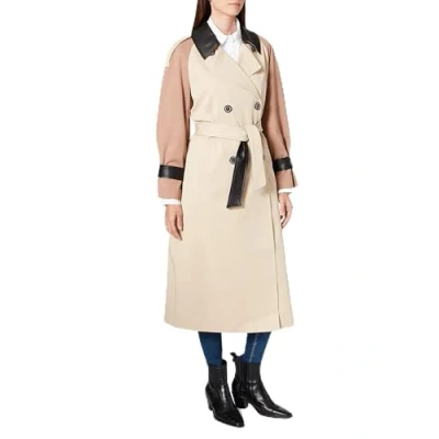 Image of Sisley Women&#039;s Coat 2LE55K436 Trenchcoat, Cement 901 with Contrast Colour Details, 6