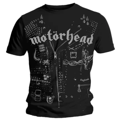 Image of Rock Off officially licensed products Motorhead Leather Jacket T Shirt S Black