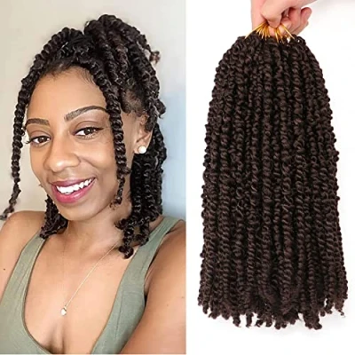 Image of 8Packs Spring Twist Hair Passion 10Inch Crochet Braids Extensions for Black Women(10 Inch (Pack of 8), 4)