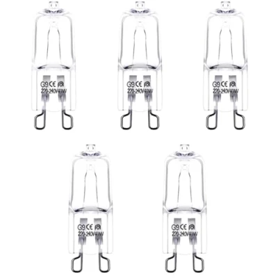 Image of DoRight 5 Pack Wax Burner Bulbs G9 Halogen 40W, Melt Bulb Warm White 2700K Dimmable Capsule 220 240V for Lamp Replacement Candle/Wax Warmers Nightlights
