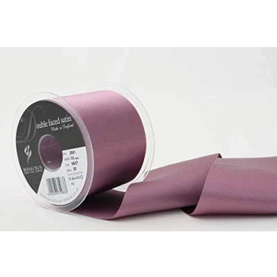 Image of Berisfords Double Faced Satin Ribbon, Grape, 70 mm Width, 20 metre Length