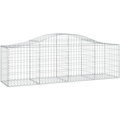 Image of vidaXL Arched Gabion Baskets 12 pcs 200x50x60/80 cm Galvanised Iron