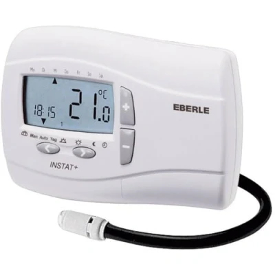 Image of Eberle Controls 53730141900 0537 30 141 900 Instat Plus 3 F Room Thermostat Surface Mounted Daily Program 10 to 40 C, White